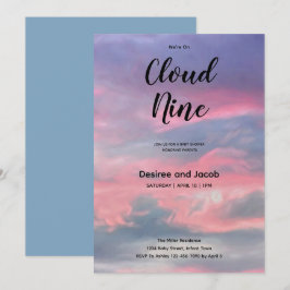 Cloud Nine Boy Baby Shower Invitations Kaart