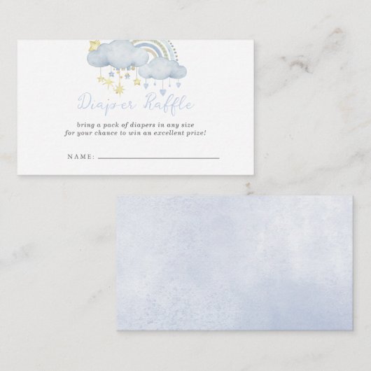 Cloud Nine Boy Baby shower Luierkrabbel Informatiekaartje (Voorkant / Achterkant)