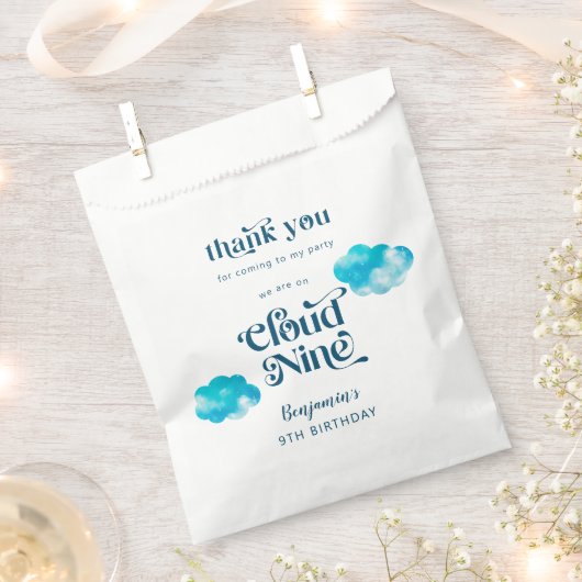 Cloud Nine Boy's 9e verjaardagsfeestje Bedankzakje (Geknipt)