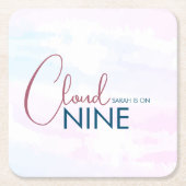Cloud Nine Bruidsdouche Minimalistisch  Kartonnen Onderzetters (Voorkant)