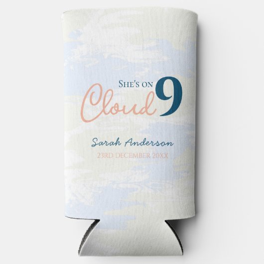 Cloud Nine Bruidsfeest Borrel Modern Seltzer Blikjeskoeler (Voorkant)