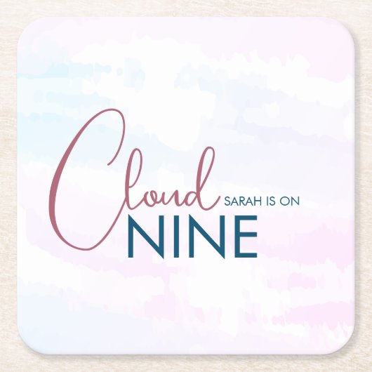 Cloud Nine Bruidsfeest Minimaal  Kartonnen Onderzetters (Voorkant)