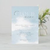 Cloud Nine Bruidsfeest Uitnodiging (Staand Voorkant)