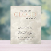 Cloud Nine Clouds Baby Shower Welcome Acryl Bord (Neutraal)