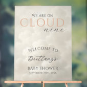 Cloud Nine Clouds Baby Shower Welcome Acryl Bord (Neutraal)