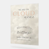 Cloud Nine Clouds Baby Shower Welcome Acryl Bord (Hoek)