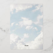 Cloud Nine Clouds Sky Baby shower Folie Uitnodigin Folie Uitnodiging (Achterkant)