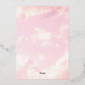 Cloud Nine Clouds Sky Baby shower Folie Uitnodigin Uitnodiging (Achterkant)