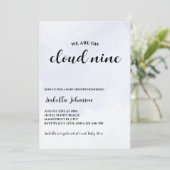 Cloud Nine Clouds Sky Minimalistisch Baby shower Kaart (Staand voorkant)