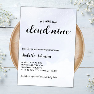 Cloud Nine Clouds Sky Minimalistisch Baby shower Kaart