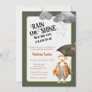 Cloud Nine Cute Woodland Duck Baby shower Kaart