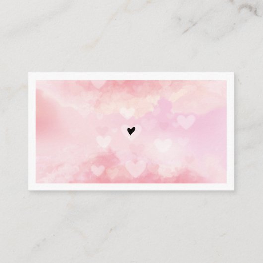 Cloud Nine Dromerige Roze Waterverf Baby shower Informatiekaartje (Achterkant)