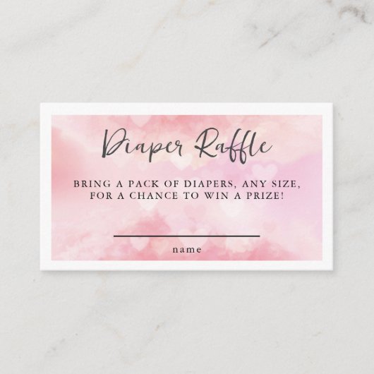 Cloud Nine Dromerige Roze Waterverf Baby shower Informatiekaartje (Voorkant)