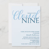 Cloud Nine Eenvoudige Typografie blauw vrijgezelle Kaart (Voorkant)