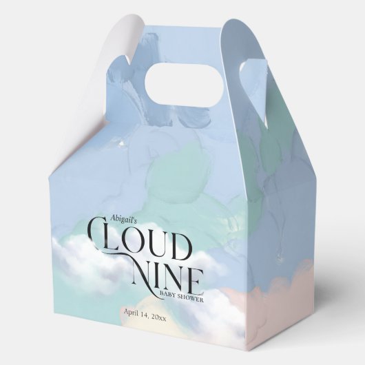 Cloud Nine Elegant Pastel Baby shower Bedankdoosjes (Voorkant)