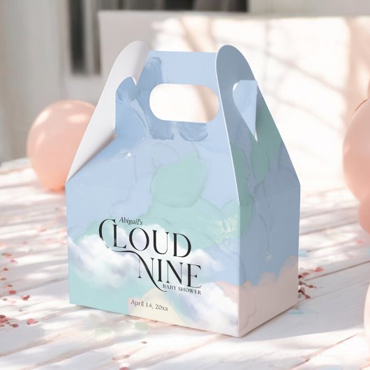 Cloud Nine Elegant Pastel Baby shower Bedankdoosjes
