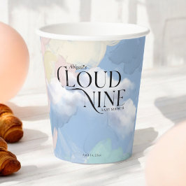 Cloud Nine Elegant Pastel Baby shower Papieren Bekers