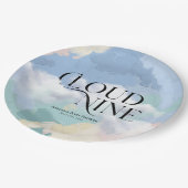 Cloud Nine Elegant Pastel Baby shower Papieren Bordje (Gekanteld)