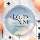 Cloud Nine Elegant Pastel Baby shower Papieren Bordje