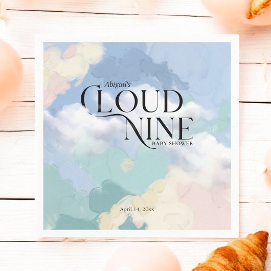 Cloud Nine Elegant Pastel Baby shower Servet