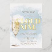 Cloud Nine Elegant Vrijgezellenfeest Folie Uitnodiging (Voorkant)