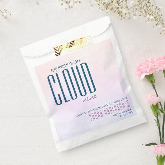 Cloud Nine Elegante Moderne Pastelkleurige Bruidsd Bedankzakje (Gezegeld)