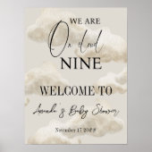 Cloud Nine Gender Neutral Sky Baby shower Welkom Poster (Voorkant)