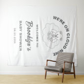 Cloud Nine genderneutraal Baby shower achtergrond Wandkleed (In Situ (horizontaal))