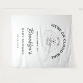 Cloud Nine genderneutraal Baby shower achtergrond Wandkleed (Voorkant (horizontaal))