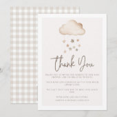 Cloud Nine Genderneutraal Baby shower Bedankt Kaart (Voorkant / Achterkant)
