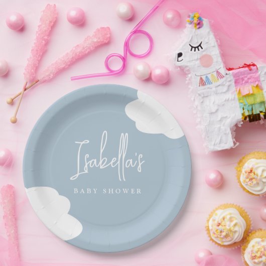 Cloud Nine Genderneutraal Baby shower Papieren Bordje (Feest)
