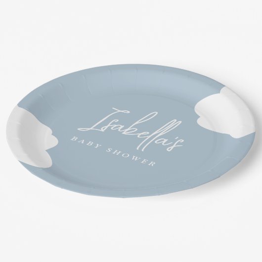 Cloud Nine Genderneutraal Baby shower Papieren Bordje (Gekanteld)