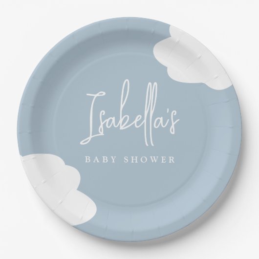 Cloud Nine Genderneutraal Baby shower Papieren Bordje (Voorkant)