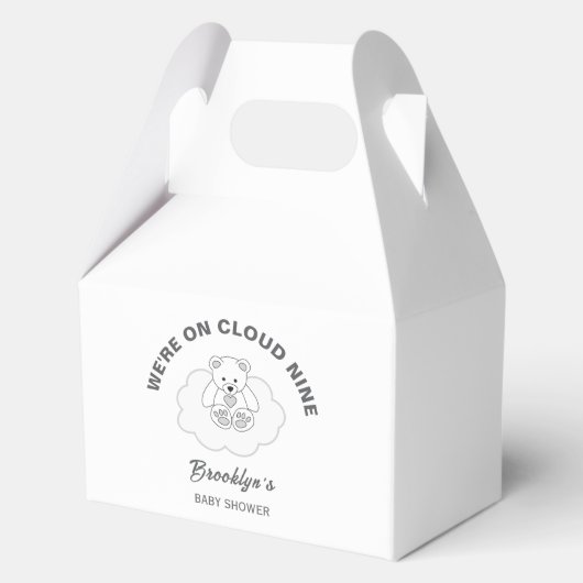 Cloud Nine Genderneutraal Baby shower Teddy Bear Bedankdoosjes (Voorkant)