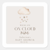 Cloud Nine Genderneutraal Baby shower Vierkante Sticker (Voorkant)