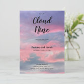 Cloud Nine Girl Baby Shower Invitations Kaart (Staand voorkant)