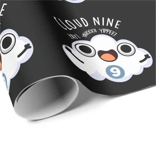 Cloud Nine Grappig Weer Pun Dark BG Cadeaupapier (Rol Hoek)
