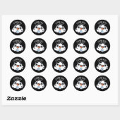 Cloud Nine Grappig Weer Pun Dark BG Ronde Sticker (Vel)