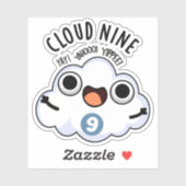 Cloud Nine Grappig Weer Pun Sticker (Vel)