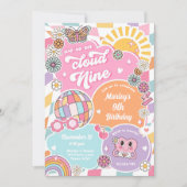 Cloud Nine Groovy Preppy Varsity Disco Verjaardag Kaart (Voorkant)