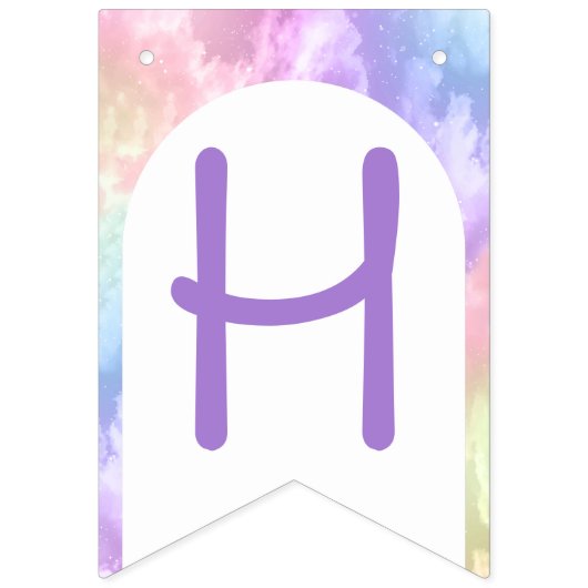 Cloud Nine Happy Birthday Banner – Waterverf verle (Tweede vlag)