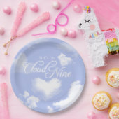 Cloud Nine Heart Clouds Blue Sky Vrijgezellenfeest Papieren Bordje (Feest)