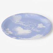 Cloud Nine Heart Clouds Blue Sky Vrijgezellenfeest Papieren Bordje (Gekanteld)