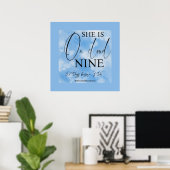 Cloud Nine Hemelblauw Aquarel Bruidsdouche Poster (Thuiskantoor)