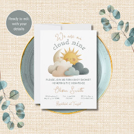 Cloud Nine Hemelse Baby Shower Uitnodiging