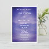 Cloud Nine Jongens Meisjes 1e Eerste Verjaardag QR Kaart (Staand voorkant)