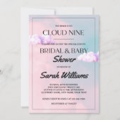 Cloud Nine Kleurrijke Pastel Bruids en Baby shower Kaart (Voorkant)