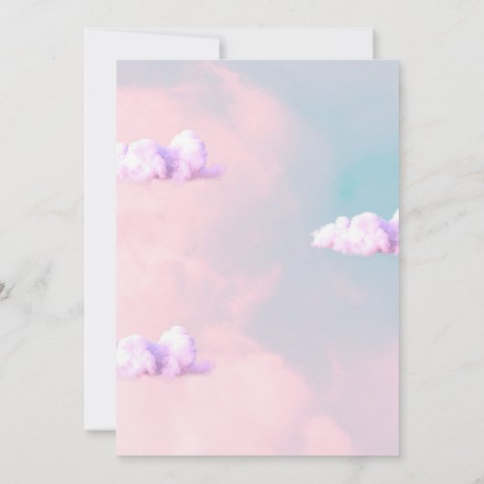 Cloud Nine Kleurrijke Pastel Bruids en Baby shower Kaart (Achterkant)