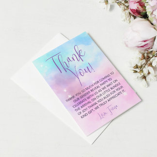 Cloud Nine Meisje Baby shower Bedankkaart