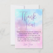 Cloud Nine Meisje Baby shower Bedankkaart (Voorkant)